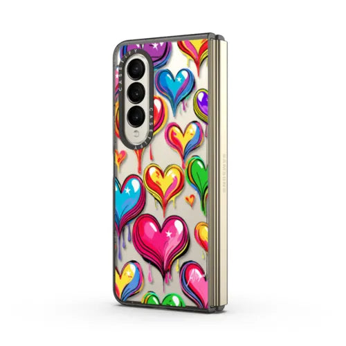 Dripping Hearts | Galaxy Z Fold4 / Impact Case / Black | Image 2