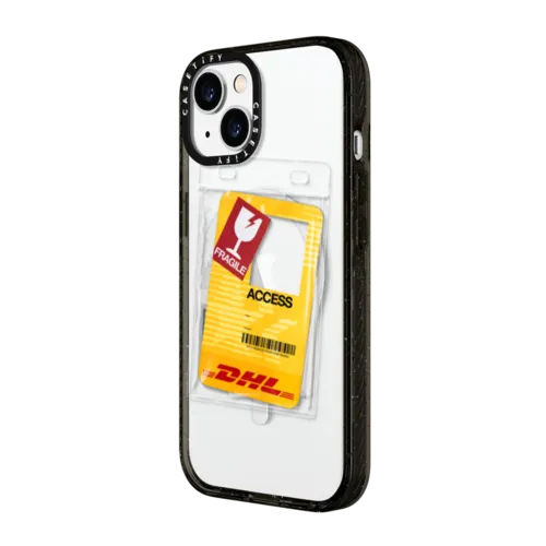 DHL Custom Warehouse Access Card Case - Fragile | iPhone 15 / Impact Case MagSafe Compatible / Black | Image 2