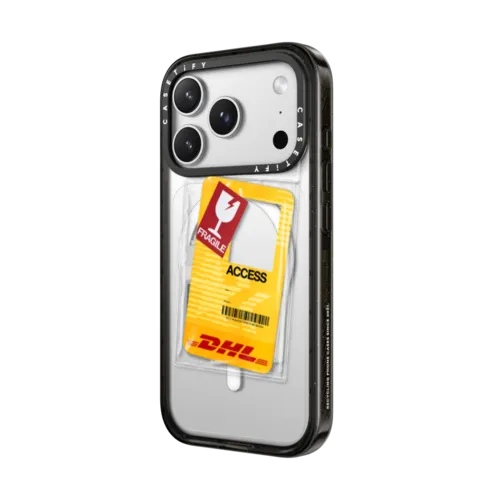 DHL Custom Warehouse Access Card Case - Fragile | iPhone 17 Pro Max / Impact Case MagSafe Compatible / Black | Image 2
