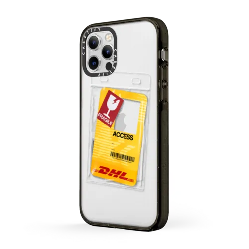 DHL Custom Warehouse Access Card Case - Fragile | iPhone 12 Pro / Impact Case / Black | Image 2