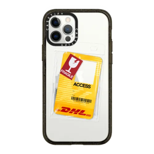 DHL Custom Warehouse Access Card Case - Fragile | iPhone 12 Pro / Impact Case / Black | Image 1