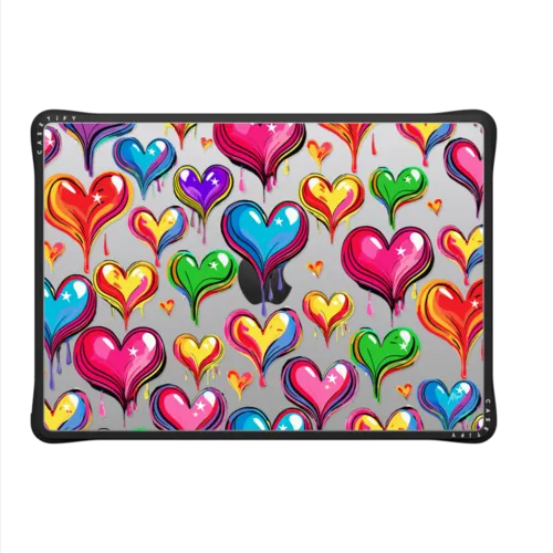 Dripping Hearts | MacBook Pro 14-inch (M1 - M5) / MacBook Impact Case / Black | Image 2
