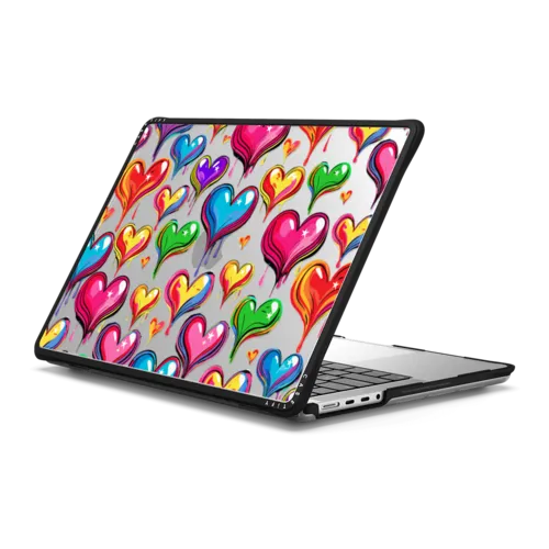 Dripping Hearts | MacBook Pro 14-inch (M1 - M5) / MacBook Impact Case / Black | Image 1