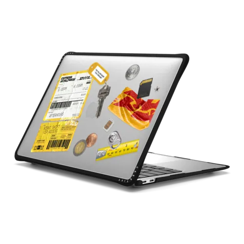 DHL Waybill Ticket Laptop Case | MacBook Air 13-inch (M1 / Intel) / MacBook Impact Case / Black | Image 1