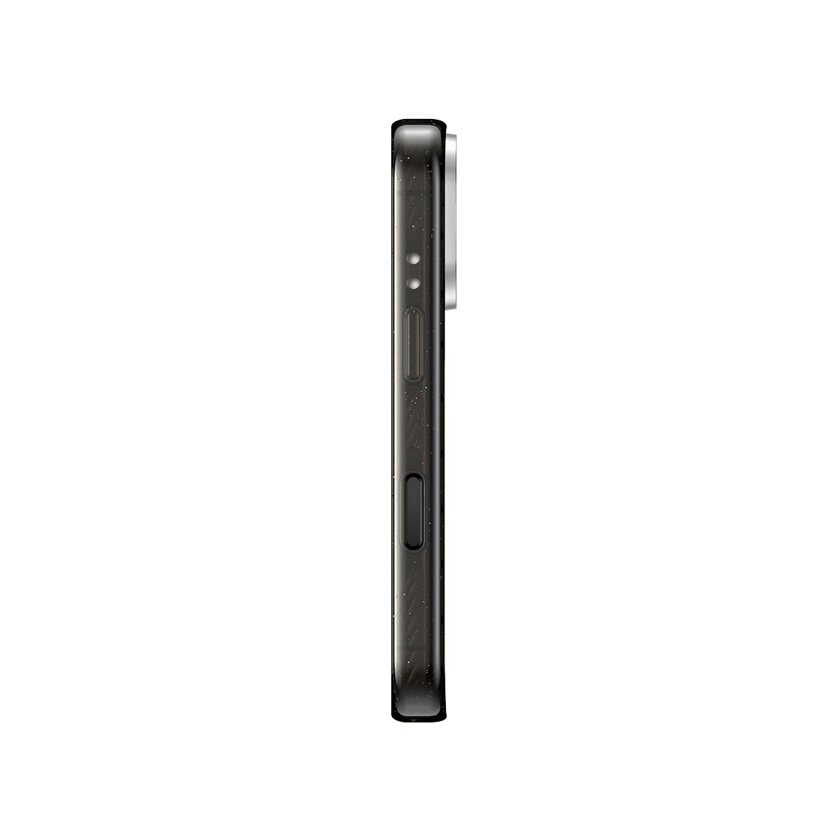 iPhone 18 Pro Max - Alloy Ripple Case - Silver on Glossy Black