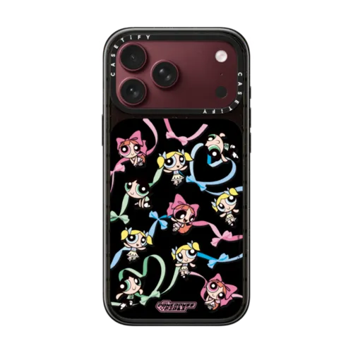 The Powerpuff Girls Ribbon Medley Case | iPhone 18 Pro Max / Impact Case MagSafe Compatible - Glossy / Glossy Black | Image 1