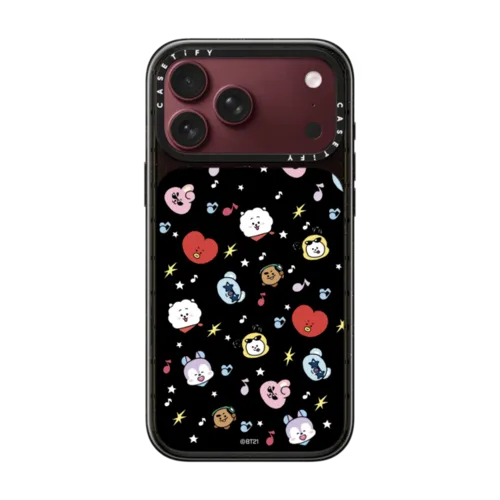 BT21 Pattern Case | iPhone 18 Pro Max / Impact Case MagSafe Compatible - Glossy / Glossy Black | Image 1