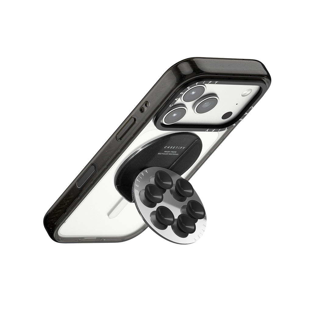 Snappy Snap & Stick Mirror Grip Stand Magsafe Compatible - Black