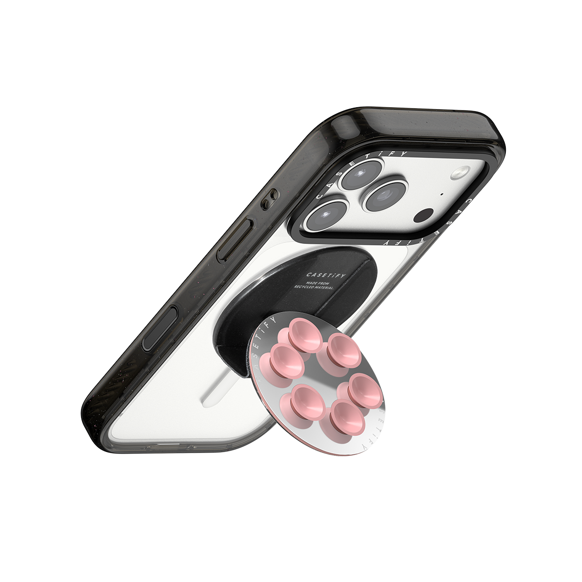 Snappy Snap & Stick Mirror Grip Stand Magsafe Compatible - Primerose Pink