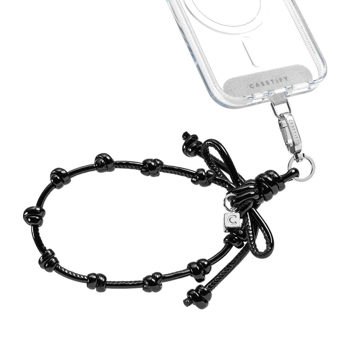 Bow Charm Wristlet - Black | Image 1
