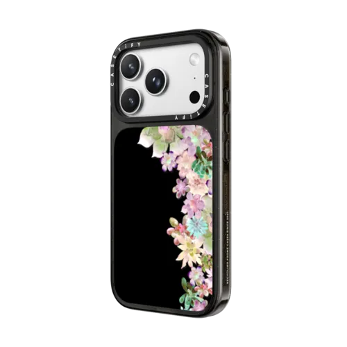 MY SUCCULENT GARDEN PEACH | iPhone 18 Pro Max / Impact Case MagSafe Compatible - Glossy / Glossy Black | Image 2