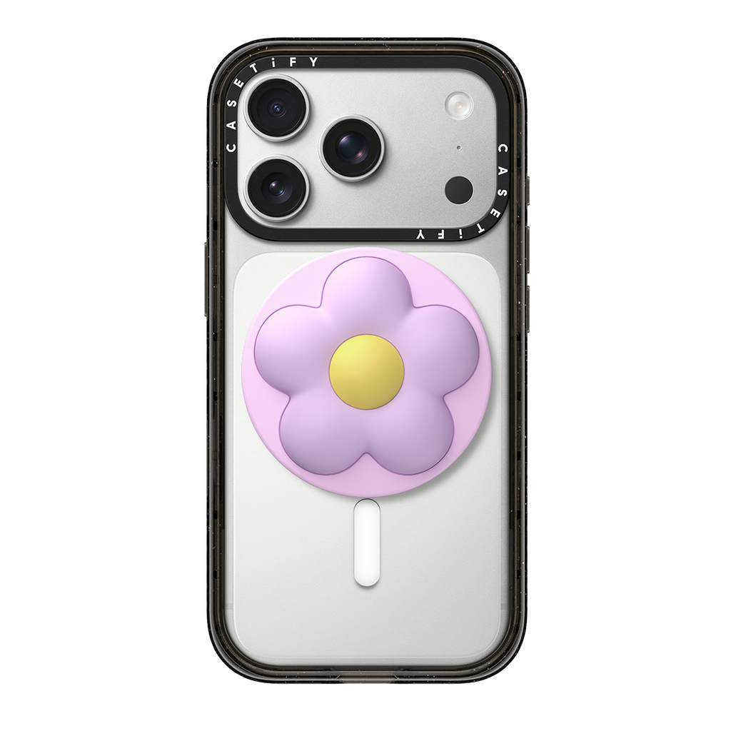 Snappy Flower Grip Stand - Lilac Puffy Flower | Image 1