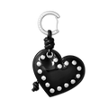 Puffy Heart Bag Charm - Studded Black | Image 1