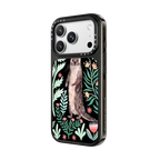 Floral Otter by Papio Press | iPhone 18 Pro Max / Impact Case MagSafe Compatible - Glossy / Glossy Black | Image 2