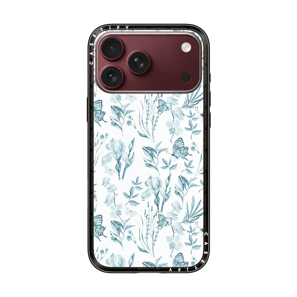 Elegant pastel blue vintage butterfly floral | Image 1