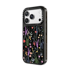 the meadow / floral watercolor illustration pattern on clear background | iPhone 18 Pro Max / Impact Case MagSafe Compatible - Glossy / Glossy Black | Image 2