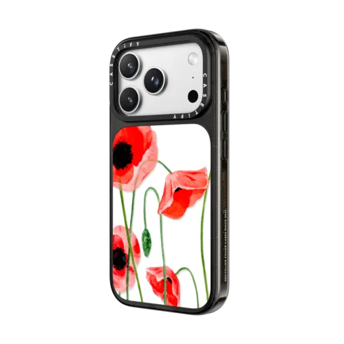 Red poppies | iPhone 18 Pro Max / Impact Case MagSafe Compatible - Glossy / Glossy Black | Image 2