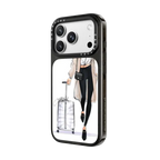 Ready, Set, Jet (Travel Girl Fashion Illustration) | iPhone 18 Pro Max / Impact Case MagSafe Compatible - Glossy / Glossy Black | Image 2
