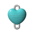 Metallic Heart Charm Cube - Mint Blue