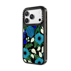 Blue Florals | iPhone 18 Pro Max / Impact Case MagSafe Compatible - Glossy / Glossy Black | Image 2