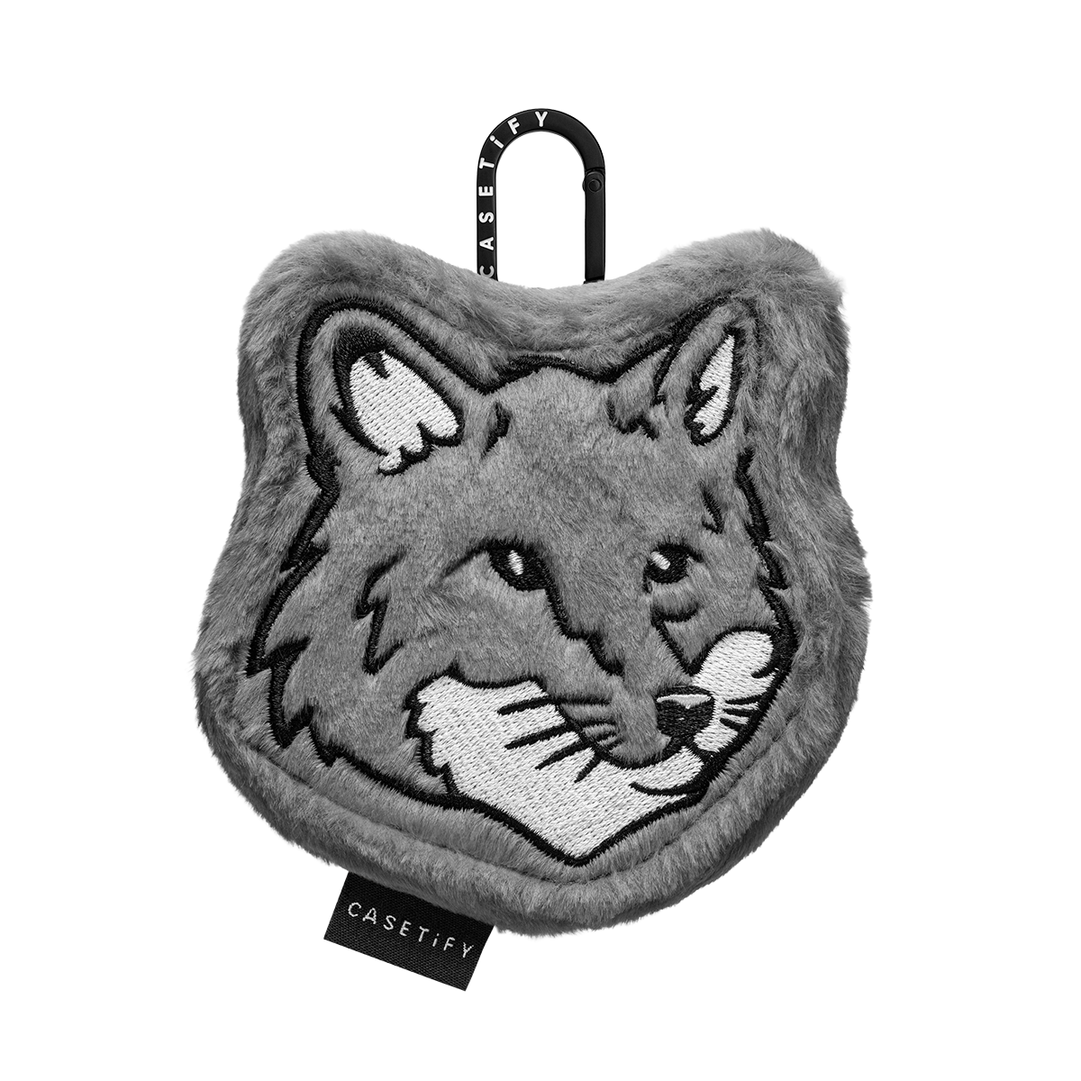 Maison Kitsuné Earbuds Plush Pouch (Grey)  | Image 1