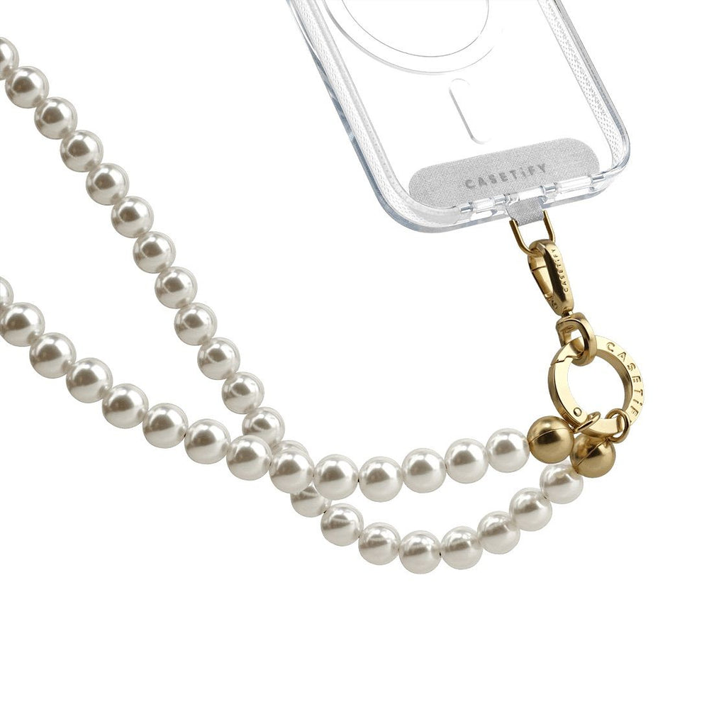 Pearl Cross-body Strap - Pearl with Gold | Image 1