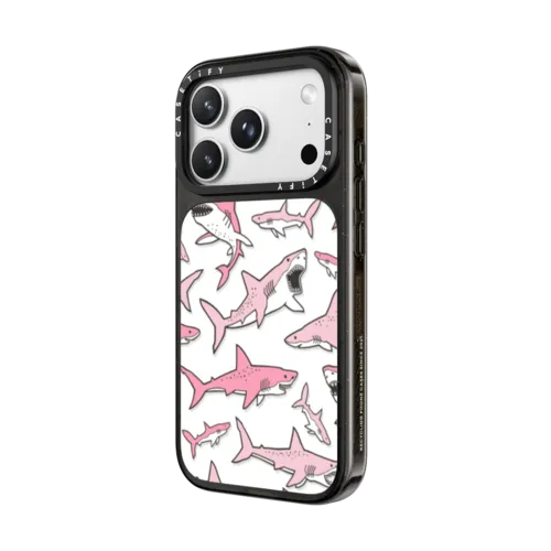 Pink Sharks | iPhone 18 Pro Max / Impact Case MagSafe Compatible - Glossy / Glossy Black | Image 2