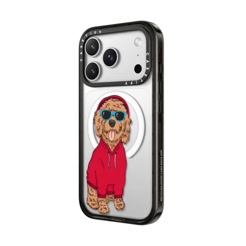 Hipster Cockapoo | iPhone 17 Pro Max / Impact Case MagSafe Compatible / Black | Image 2