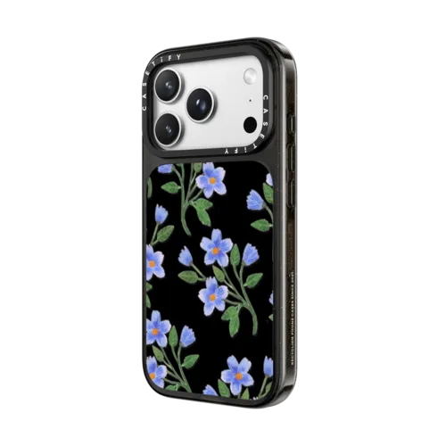 Blue Flowers | iPhone 18 Pro Max / Impact Case MagSafe Compatible - Glossy / Glossy Black | Image 2