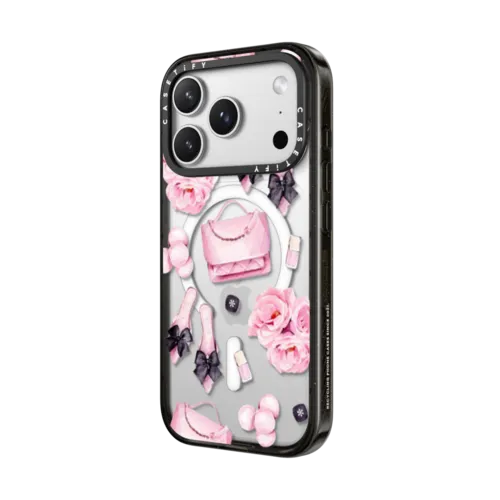 Pink fashion pattern | iPhone 17 Pro Max / Impact Case MagSafe Compatible / Black | Image 2