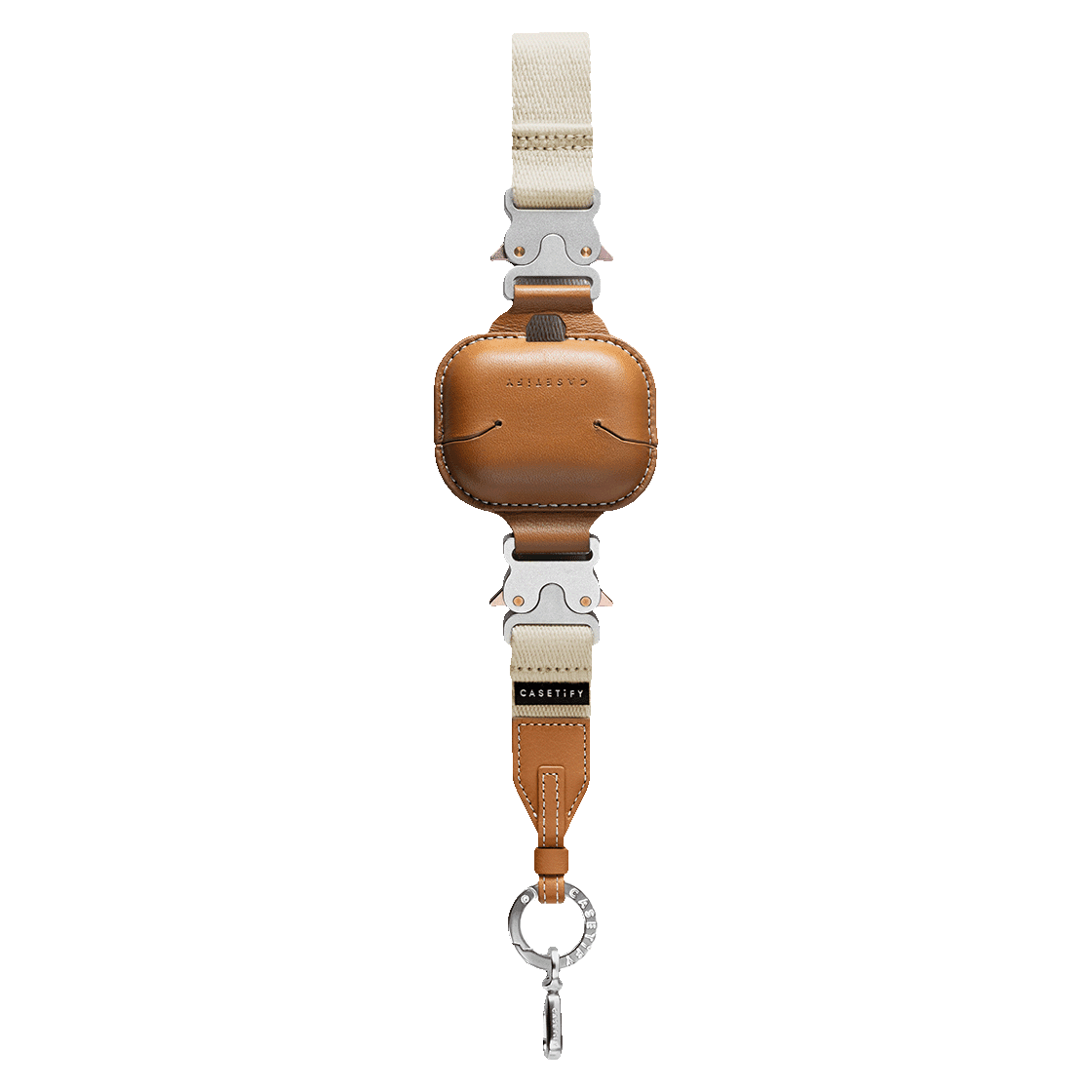 2-in-1 Utility Lanyard with Leather Earbuds - Ecru/tan - AirPods Pro