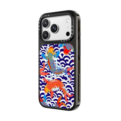 koi fish Japanese tattoo style transparent pattern | iPhone 18 Pro Max / Impact Case MagSafe Compatible - Glossy / Glossy Black | Image 2