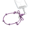 Bow Charm Wristlet - Gingham Purple | Image 1