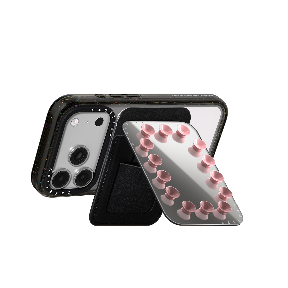 Snappy Snap & Stick Mirror Cardholder Stand MagSafe Compatible - Primrose Pink