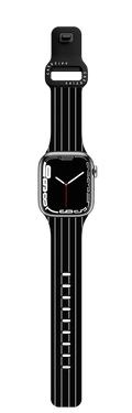BLACK STRIPES 2 | Apple Watch Series 4-6, SE (44mm) / Impact Band / Black | Image 1