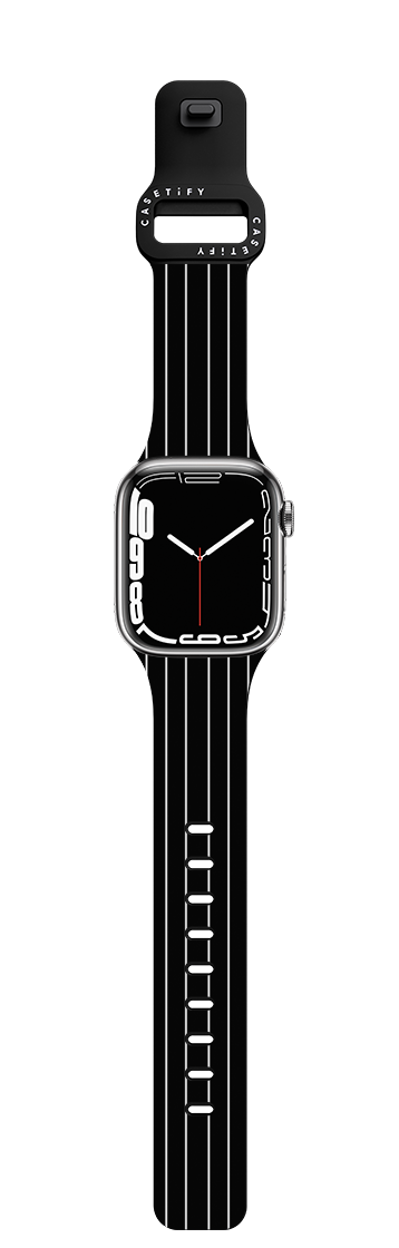 BLACK STRIPES 2 | Apple Watch Series 4-6, SE (44mm) / Impact Band / Black | Image 1