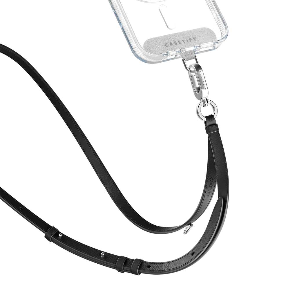 BioVeg Tumbled Cross-body Strap - Black + D-ring Light Grey Strap Card | Image 1