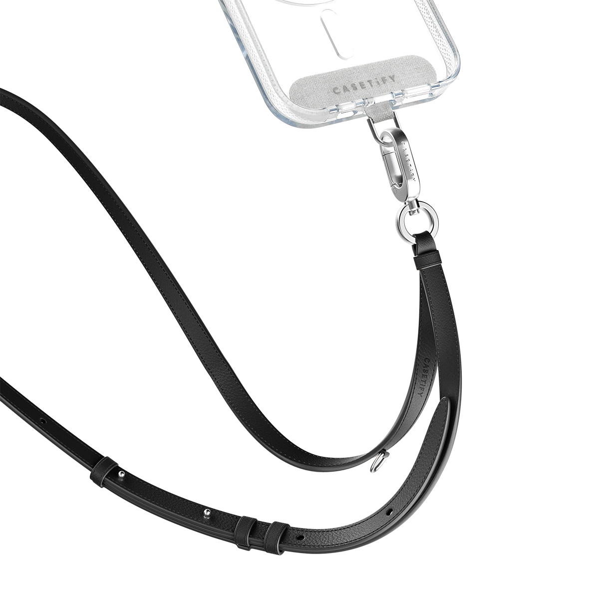 BioVeg Tumbled Cross-body Strap - Black + D-ring Light Grey Strap Card | Image 1