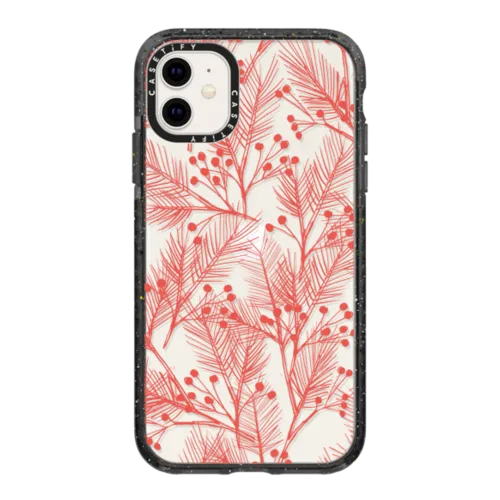 HOLLY BERRY - RED | iPhone 11 / Impact Case / Black | Image 1