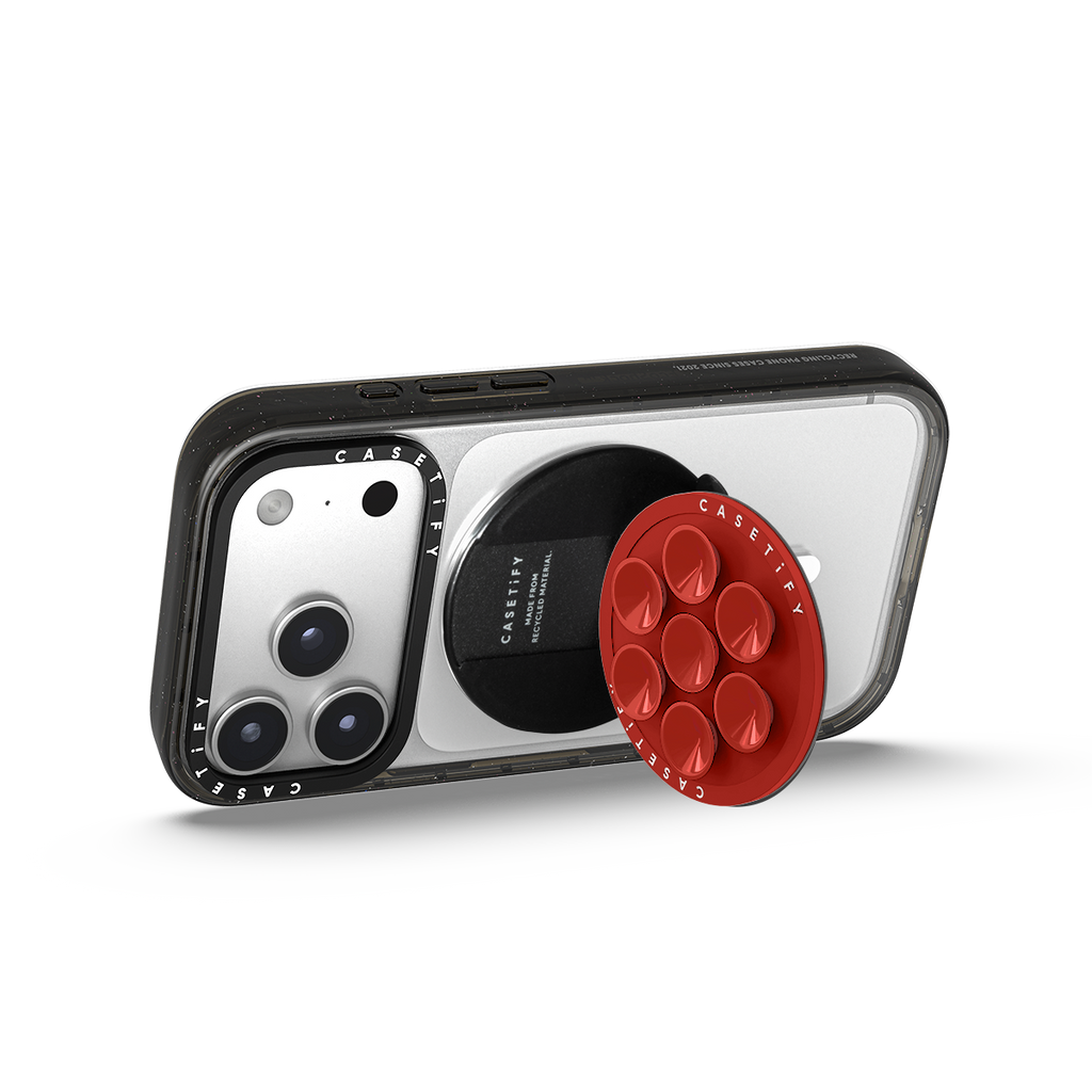 Snappy Snap & Stick Grip Stand MagSafe Compatible - Tomato Red