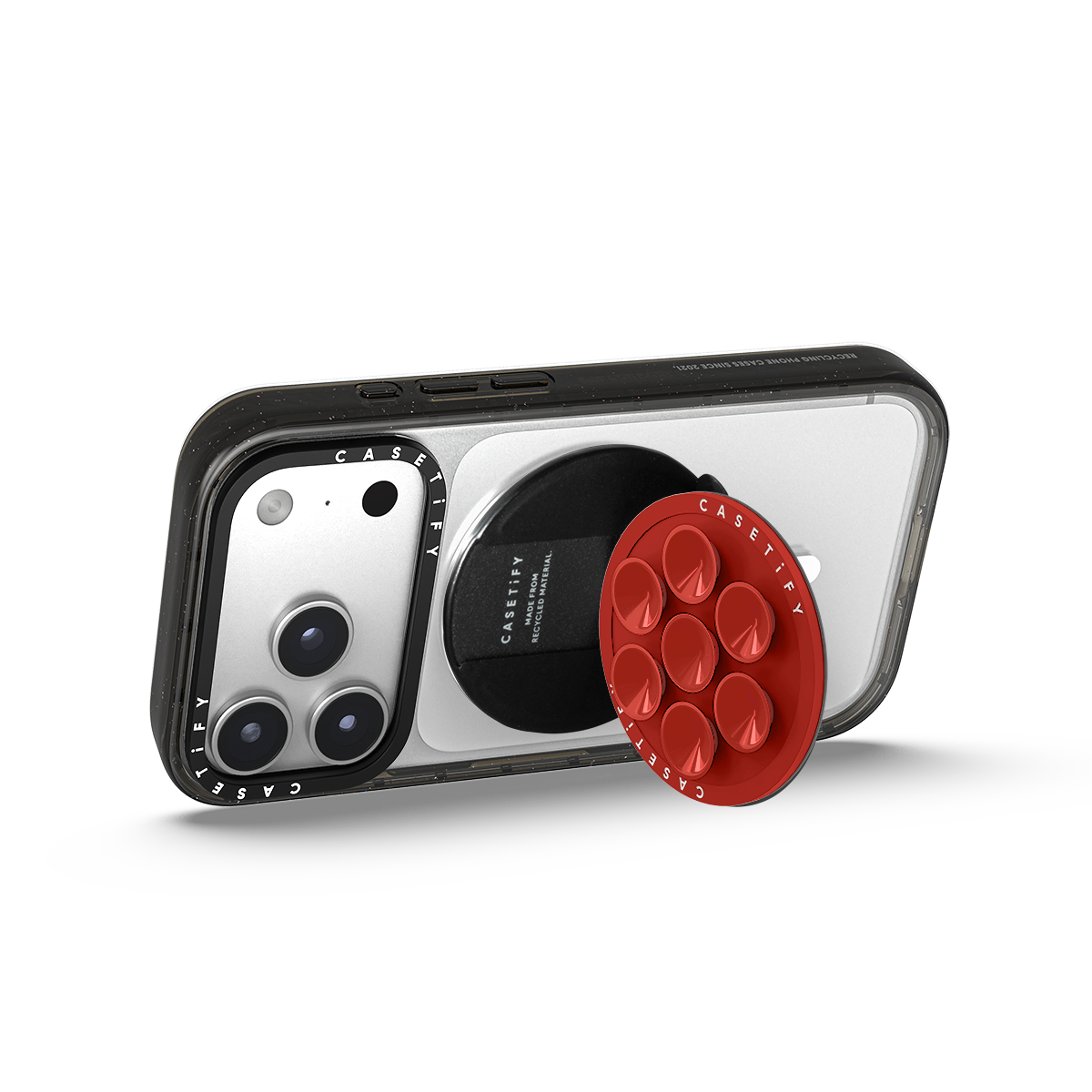 Snappy Snap & Stick Grip Stand MagSafe Compatible - Tomato Red