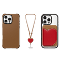 3-in-1 BioVeg Set- iPhone 16 Pro Max (Tan) & Heart Wallet (Tan) & Heart Cross-body Strap (Tan) | Image 1