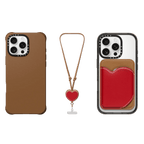 3-in-1 BioVeg Set- iPhone 16 Pro Max (Tan) & Heart Wallet (Tan) & Heart Cross-body Strap (Tan) | Image 1