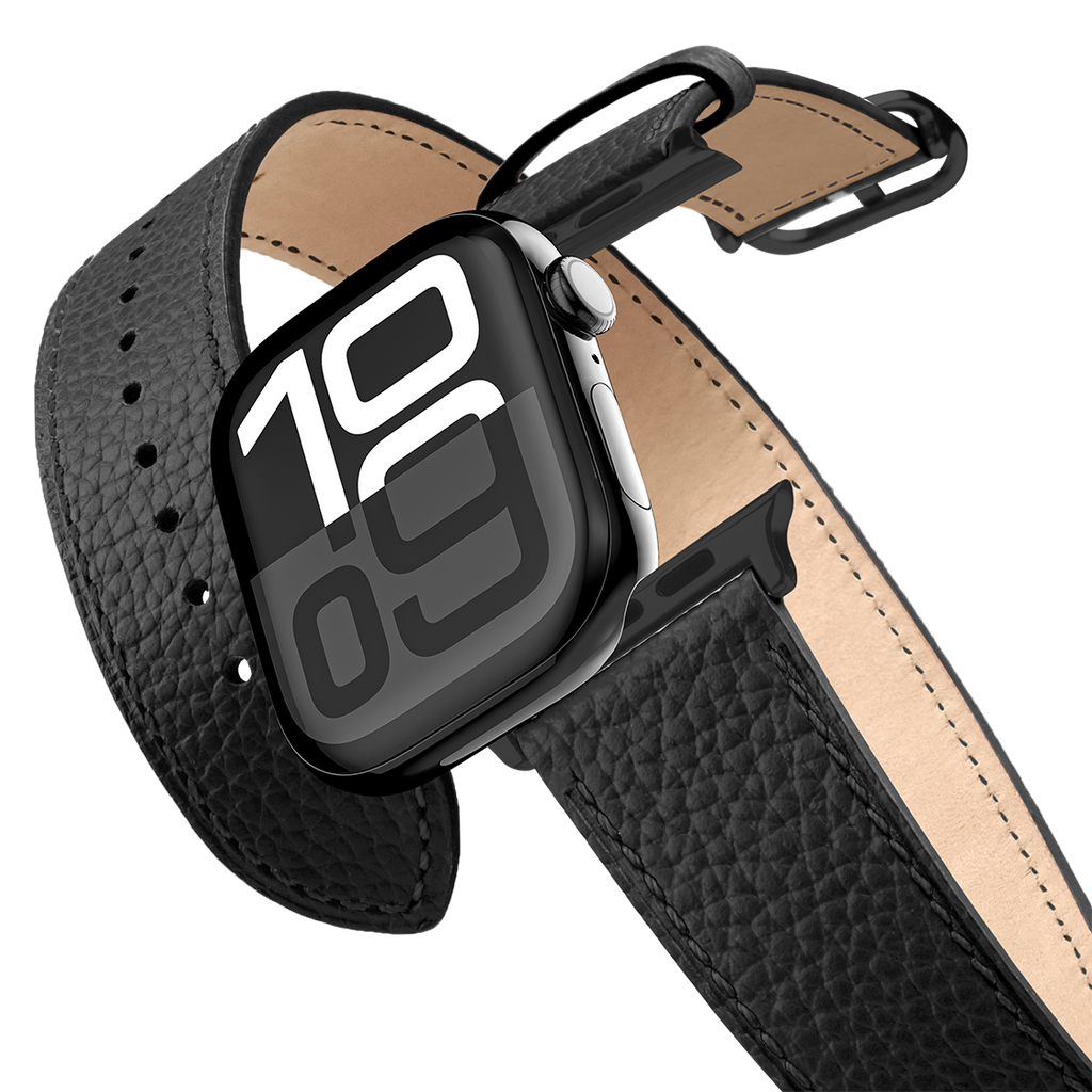 2-in-1 Italian Leather Band 42mm (Series 10) - Black | Image 1
