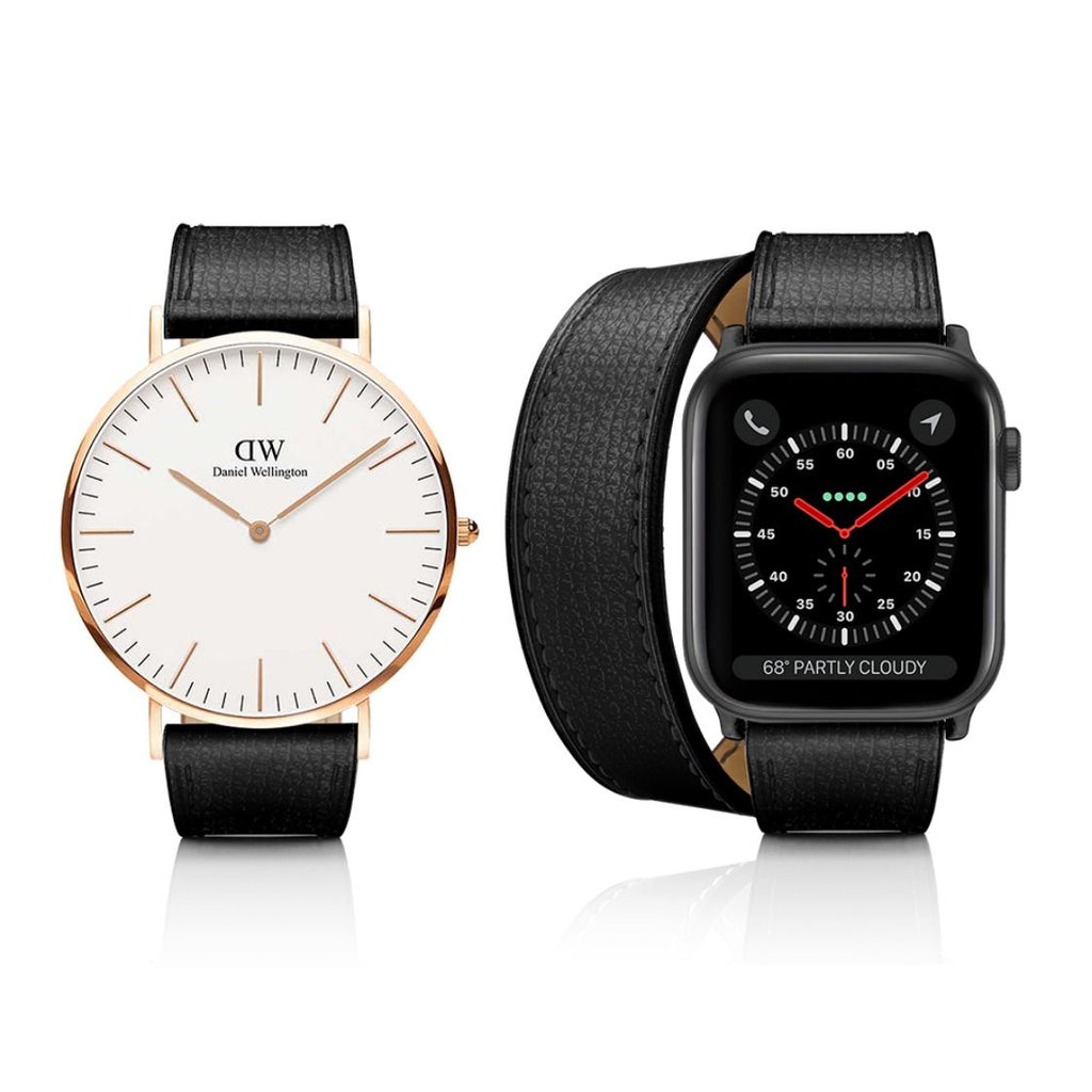 2-in-1 Italian Leather Band 41mm (Series 7-9) - Black