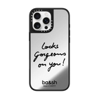 ba&sh Special Set - iPhone 16 Pro Max MagSafe Mirror Case + Snappy Cardholder Stand + Earbuds Pouch