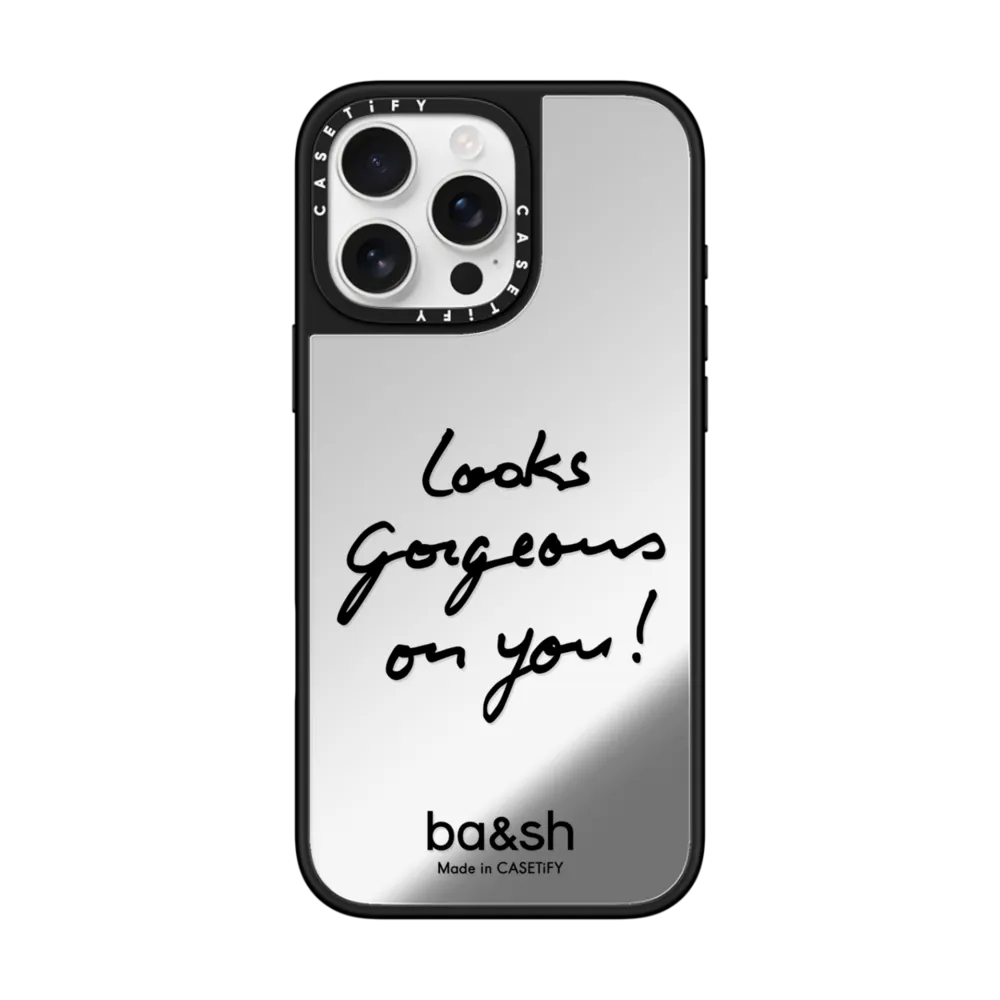 ba&sh Special Set - iPhone 16 Pro Max MagSafe Mirror Case + Snappy Cardholder Stand + Earbuds Pouch