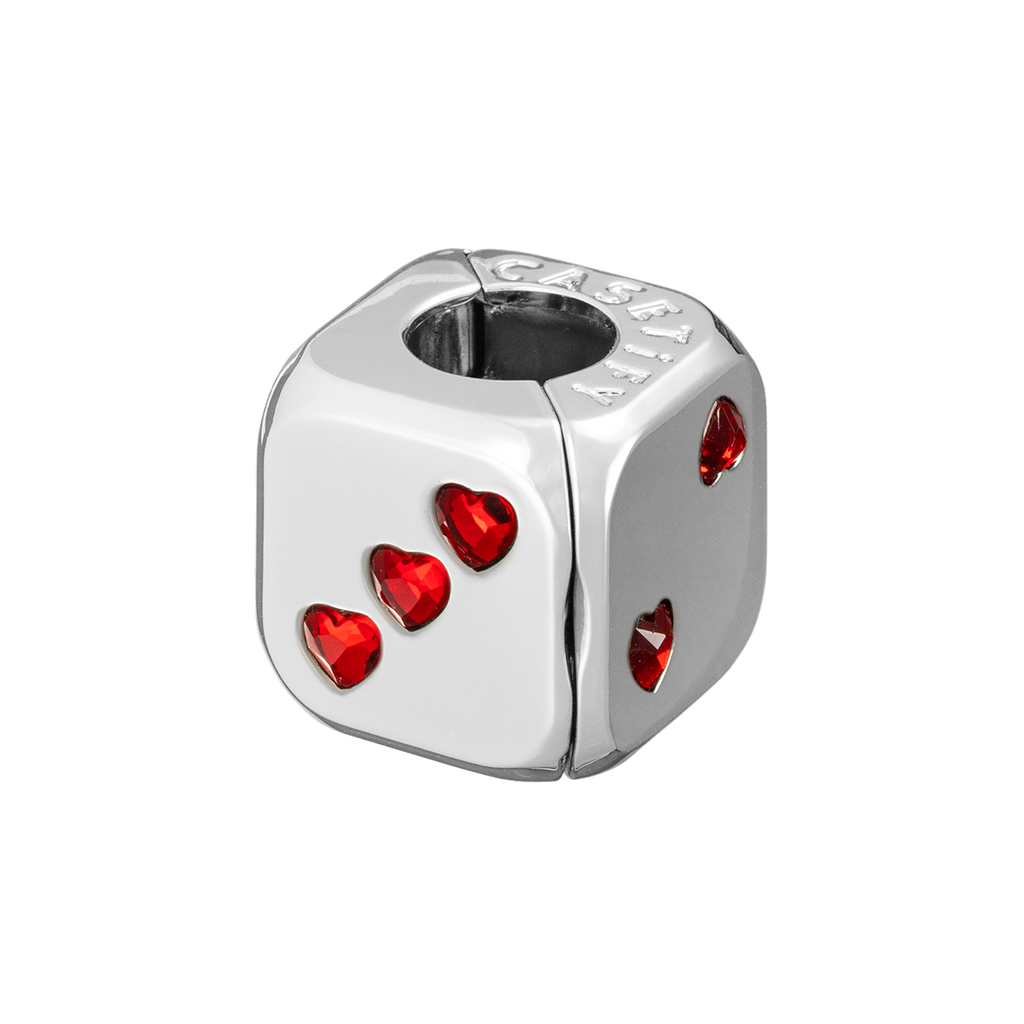 Metal Charm Cube - Red Heart
