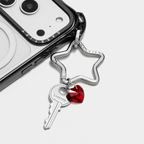 Charm Keychain - Twinkle Star - Ruby Red