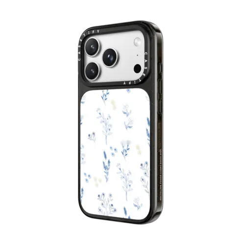 Small blue flowers | iPhone 18 Pro Max / Impact Case MagSafe Compatible - Glossy / Glossy Black | Image 2
